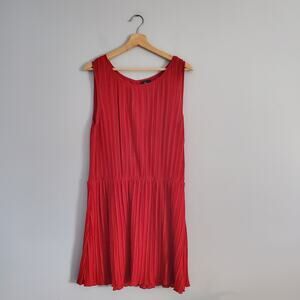 Mossimo Red Sleeveless Pleated Dress XL